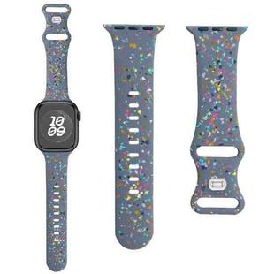 For Apple Watch Serie 8 41mm Floral Silicone Watch Band(Grey)