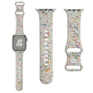 For Apple Watch Serie 8 41mm Floral Silicone Watch Band(Starlight)