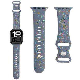 For Apple Watch Series 10 42mm Floral Silicone Watch Band(Grey)