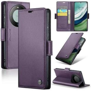 For Huawei Mate 60 CaseMe 023 Butterfly Buckle Litchi Texture RFID Anti-theft Leather Phone Case(Pearly Purple)