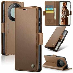 For Huawei Mate 60 Pro / 60 Pro+ CaseMe 023 Butterfly Buckle Litchi Texture RFID Anti-theft Leather Phone Case(Brown)