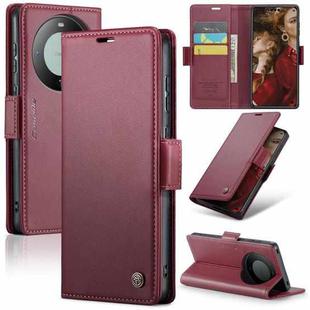 For Huawei Mate 60 Pro / 60 Pro+ CaseMe 023 Butterfly Buckle Litchi Texture RFID Anti-theft Leather Phone Case(Wine Red)