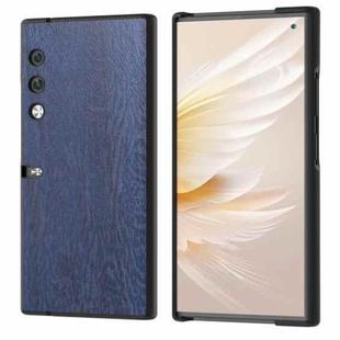 For Honor V Purse Wood Texture PU Phone Case(Blue)