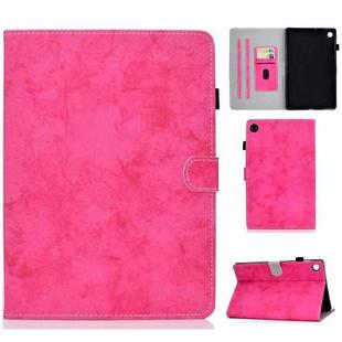 For Samsung Galaxy Tab A9 Marble Style Cloth Texture Smart Leather Tablet Case(Rose Red)
