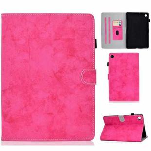 For Samsung Galaxy Tab A9+ Marble Style Cloth Texture Smart Leather Tablet Case(Rose Red)