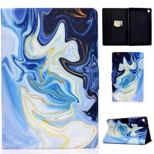For Samsung Galaxy Tab A9+ Colored Drawing Smart Leather Tablet Case(Blue Marble)