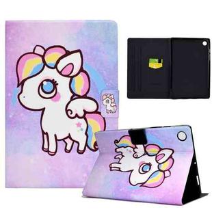 For Samsung Galaxy Tab A9+ Colored Drawing Smart Leather Tablet Case(Color Pony)