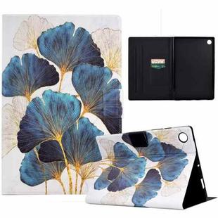 For Samsung Galaxy Tab A9+ Colored Drawing Smart Leather Tablet Case(Ginkgo Leaves)