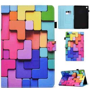 For Samsung Galaxy Tab A9+ Colored Drawing Sewing Smart Leather Tablet Case(Colorful Cubes)