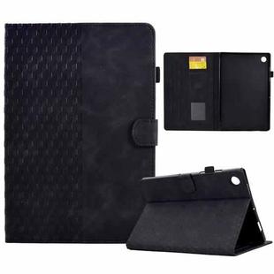 For Samsung Galaxy Tab A9 Rhombus Embossed Leather Tablet Case(Black)