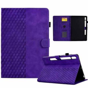 For Samsung Galaxy S10 FE+ Rhombus Embossed Leather Smart Tablet Case(Purple)