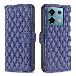 For Xiaomi Redmi Note 13 Pro 5G Diamond Lattice Wallet Leather Flip Phone Case(Blue)