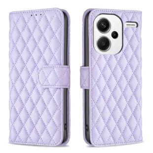 For Xiaomi Redmi Note 13 Pro+ 5G Diamond Lattice Wallet Leather Flip Phone Case(Purple)