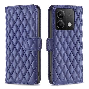 For Xiaomi Redmi Note 13 Diamond Lattice Wallet Leather Flip Phone Case(Blue)