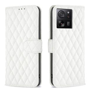 For Xiaomi 13T / 13T Pro / Redmi K60 Ultra Diamond Lattice Wallet Leather Flip Phone Case(White)