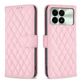 For Xiaomi Redmi K70 / K70 Pro Diamond Lattice Wallet Leather Flip Phone Case(Pink)