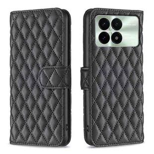 For Xiaomi Redmi K70 / K70 Pro Diamond Lattice Wallet Leather Flip Phone Case(Black)