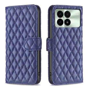 For Xiaomi Redmi K70E Diamond Lattice Wallet Leather Flip Phone Case(Blue)