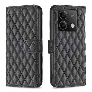 For Xiaomi Redmi Note 13 4G Global Diamond Lattice Wallet Leather Flip Phone Case(Black)