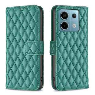 For Xiaomi Redmi Note 13 Pro 4G Global Diamond Lattice Wallet Leather Flip Phone Case(Green)