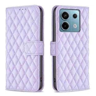 For Xiaomi Redmi Note 13 Pro 4G Global Diamond Lattice Wallet Leather Flip Phone Case(Purple)