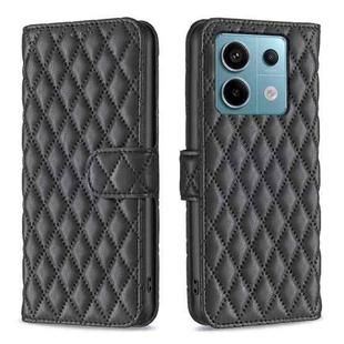 For Xiaomi Redmi Note 13 Pro 4G Global Diamond Lattice Wallet Leather Flip Phone Case(Black)