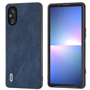 For Sony Xperia 5 V ABEEL PU Leather Black Edge Phone Case(Blue)