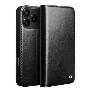 For iPhone 17 Pro Max QIALINO Classic Genuine Leather Phone Case(Black)