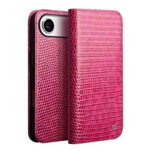 For iPhone 17 Air QIALINO Little Crocodile Texture Genuine Leather Phone Case(Rose Red)
