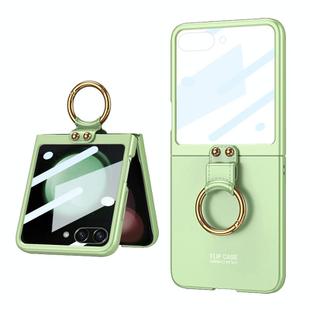 For Samsung Galaxy Z Flip5 GKK Integrated Ultra-thin PC Ring Holder Phone Case(Green)