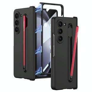 For Samsung Galaxy Z Fold5 5G GKK Integrated Fold Hinge Phone Case with Pen Slots, No Include Pen(Black+Red)