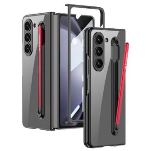 For Samsung Galaxy Z Fold5 5G GKK Integrated PC Phone Case with Pen Slot, No Include Pen(Black+Red)