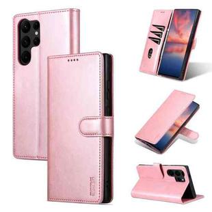 For Samsung Galaxy S24 Ultra 5G AZNS Skin Feel Calf Texture Flip Leather Phone Case(Rose Gold)