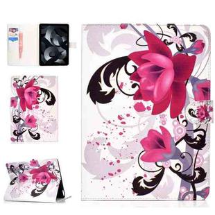 For iPad mini1 / 2 / 3 / 4 Colored Drawing Pattern Horizontal Flip PU Leather Case with Holder & Card Slot & Sleep / Wake-up Function(Flowers)