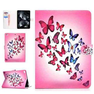 For iPad mini1 / 2 / 3 / 4 Colored Drawing Pattern Horizontal Flip PU Leather Case with Holder & Card Slot & Sleep / Wake-up Function(Butterfly)