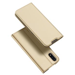 For Samsung Galaxy M01 DUX DUCIS Skin Pro Series Horizontal Flip PU + TPU Leather Case, with Holder & Card Slots(Gold)