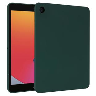 For iPad 10.2 2021 / 2020 / 2019 Oil Spray Skin-friendly TPU Tablet Case(Deep Green)