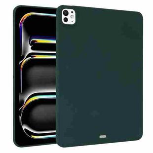 For iPad Pro 13 2024 Oil Spray Skin-friendly TPU Tablet Case(Deep Green)