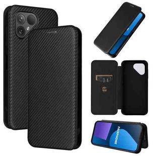 For Fairphone 5 Carbon Fiber Texture Flip Leather Phone Case(Black)