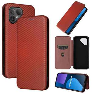 For Fairphone 5 Carbon Fiber Texture Flip Leather Phone Case(Brown)
