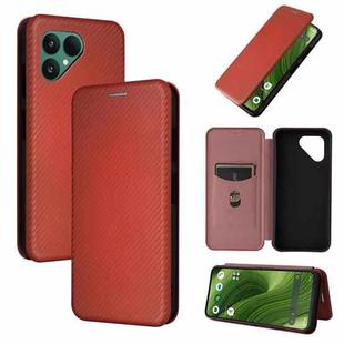 For Fairphone 6 Carbon Fiber Texture Flip Leather Phone Case(Brown)