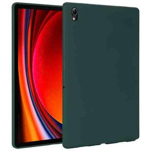 For Samsung Galaxy Tab S9 Oil Spray Skin-friendly TPU Tablet Case(Deep Green)