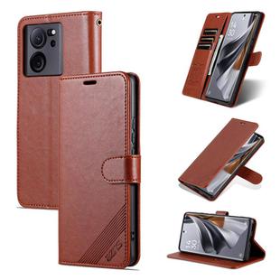 For Xiaomi 13T / Redmi K60 Ultra AZNS Sheepskin Texture Flip Leather Phone Case(Brown)