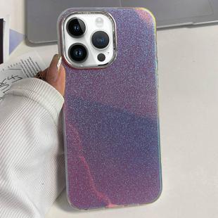 For iPhone 15 Pro Max Electroplated Frame IMD Glitter Powder Phone Case(Pink)