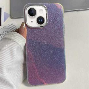 For iPhone 13 Electroplated Frame IMD Glitter Powder Phone Case(Pink)