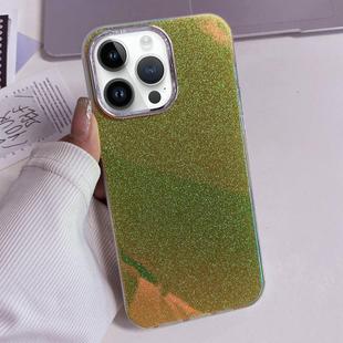 For iPhone 11 Pro Max Electroplated Frame IMD Glitter Powder Phone Case(Yellow)