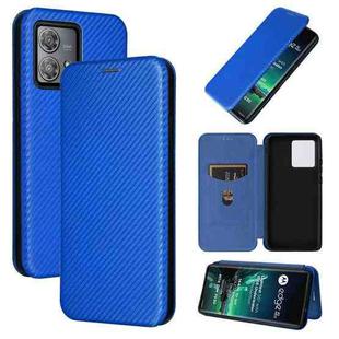 For Motorola Edge 40 Neo Carbon Fiber Texture Flip Leather Phone Case(Blue)