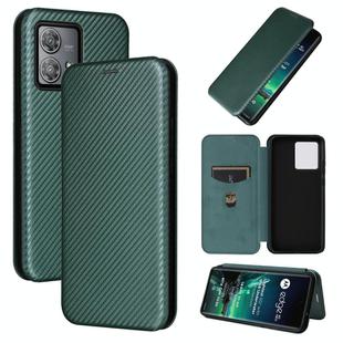 For Motorola Edge 40 Neo Carbon Fiber Texture Flip Leather Phone Case(Green)