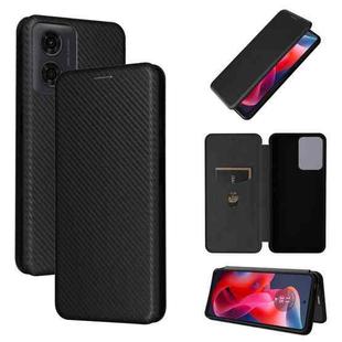 For Motorola Moto G04 / G24 Carbon Fiber Texture Flip Leather Phone Case(Black)