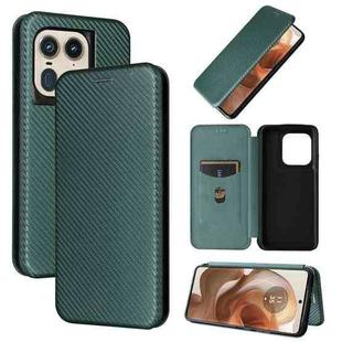 For Motorola Edge 50 Ultra Carbon Fiber Texture Flip Leather Phone Case(Green)